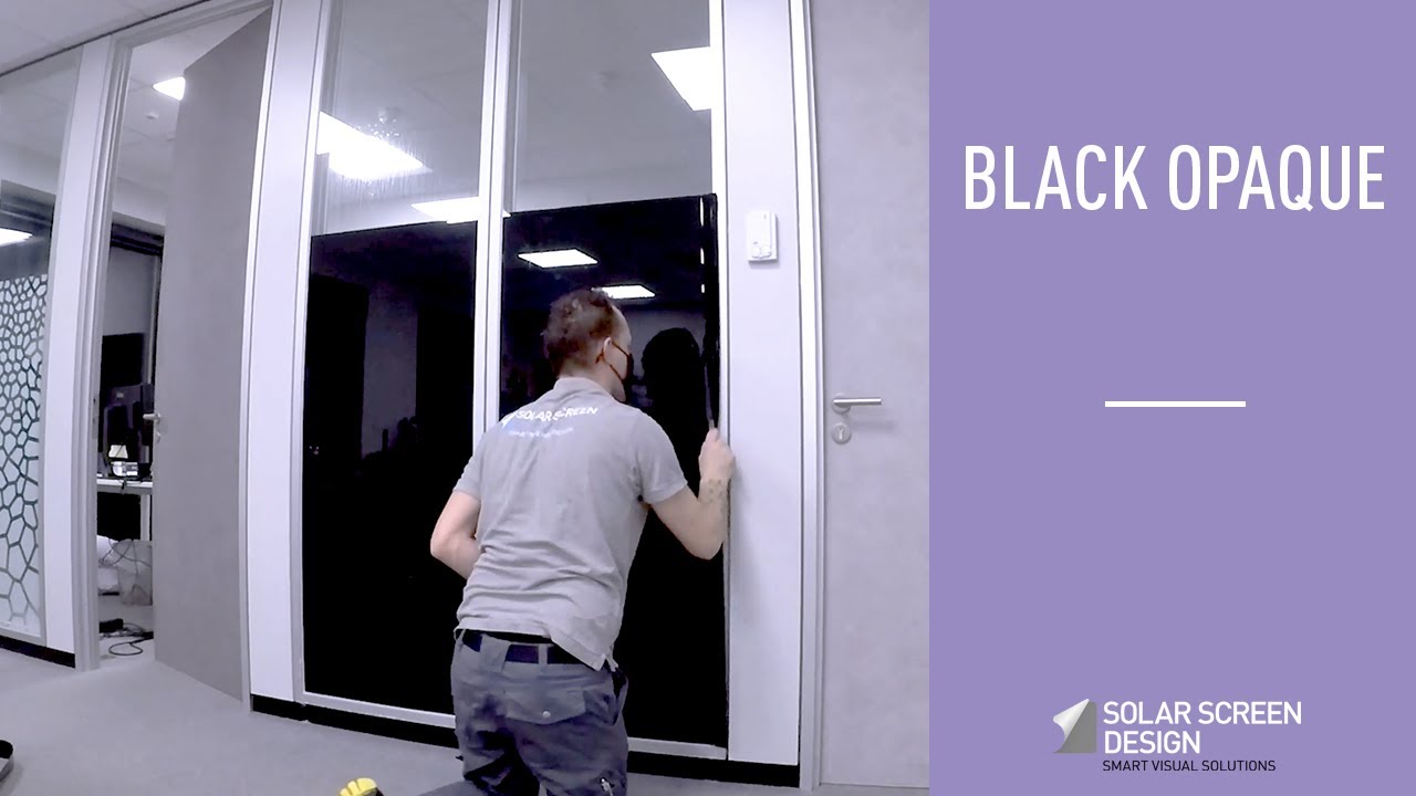 Installation of the Black Opaque decorative window film by Solar Screen 