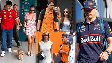 Max Verstappen Charles Leclerc Lando Norris & more arrive with their girlfriends in Paddock | BTS