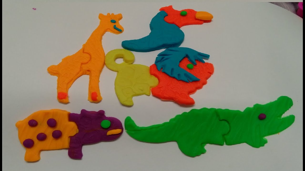 PlayDoh Make N Mix Zoo Animals Giraffe, Hippo, Lion, Elephant