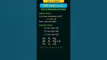 Testing the Coplanarity of Three Vectors #jeedailyconcepts #vectoralgebra