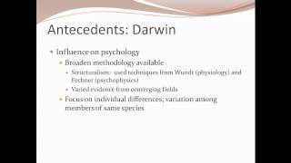 Antecedents to Functionalism