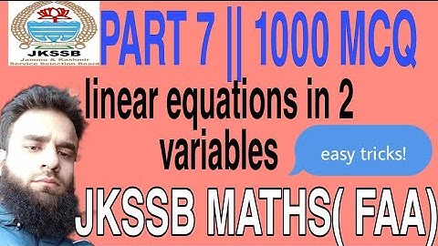 PART 7- 1000 MCQ JKSSB MATHS(FAA)