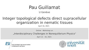 Pau Guillamat - Integer topological defects direct supracellular organization in nematic tissues