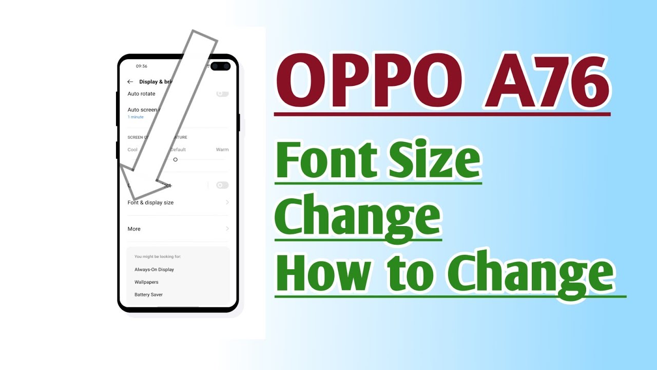 OPPO A76 Font Size Change How to Change 