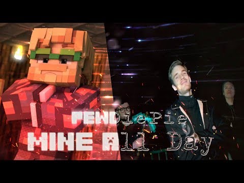 Minecraft Song Pewdiepie Mine All Day Lyric Video Mildlyamusing