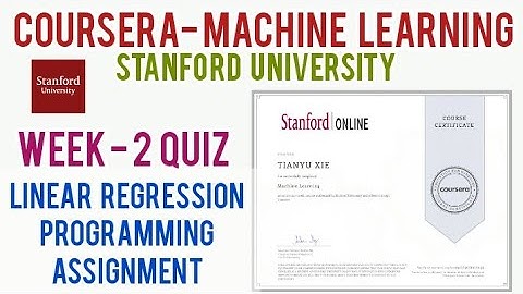 Coursera: Machine learning Linear Regression Week 2 Assignment | Week 2 Quiz | Stanford Un Andrew Ng