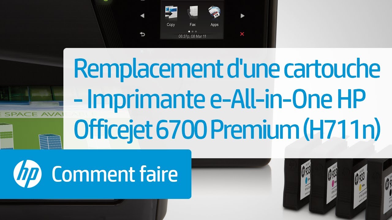 Remplacement d'une cartouche - Imprimante e-All-in-One HP Officejet 6700  Premium (H711n) 