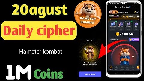 Hamster Kombat Daily Cipher Code 20 August 2024 | Hamster Kombat Morse Code 20 August|Free 1M Coins