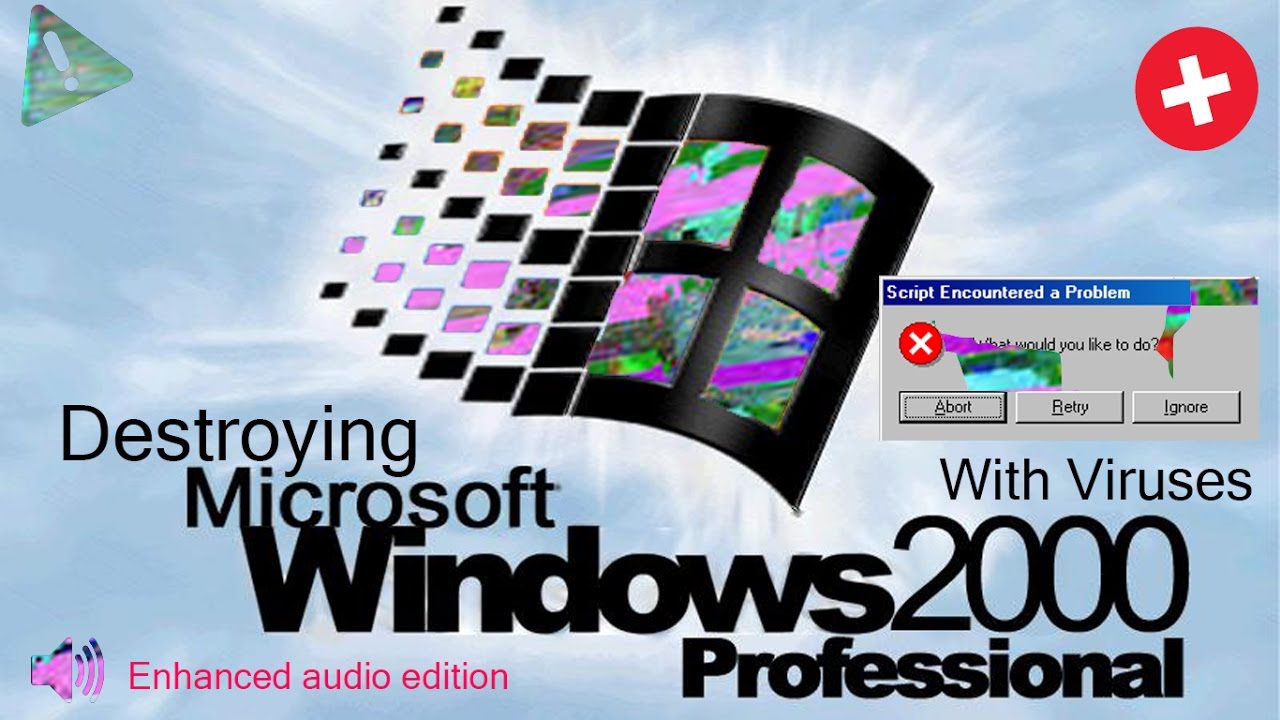 Destroying windows 2000 with viruses - YouTube