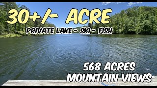 568 Acres Land For Sale, 30 Ac Lake, Mountain Views Fishing in Alabama