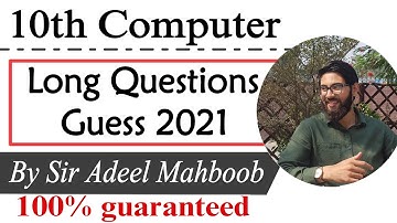 10th computer guess paper 2021 | computer guess paper 10th class 2021