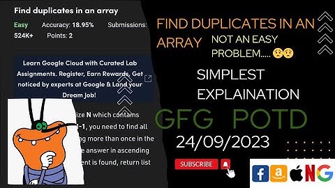 Find duplicates in an array O(N) | gfg potd today | POTD | GFG Problem of the Day | C++ |@CodeThurst