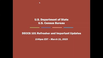 DECCS 101 Refresher and Important Updates
