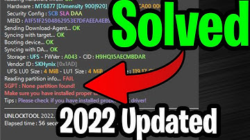 SGPT:None partition found | UnlockTool SGPT partition  Not found  | Solution 2022