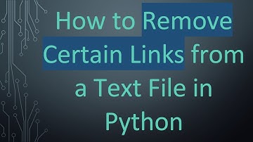 How to Remove Certain Links from a Text File in Python