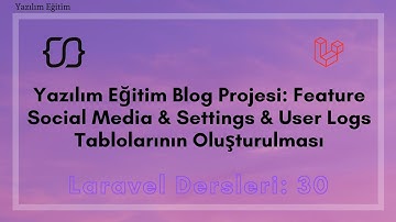 Laravel Dersleri: 30 - YEBP: Social Media & Settings & User Logs Tablolarının Oluşturulması