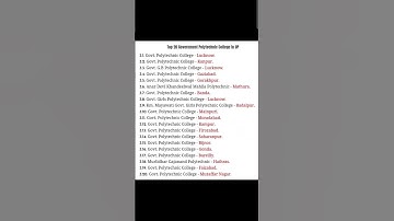 top 20 government polytechnic college in up