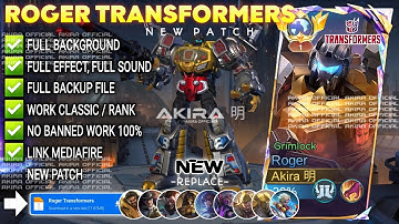 UPDATE Script Skin Roger Transformers - Grimlock No Password | Full Effect Voice | Patch Terbaru