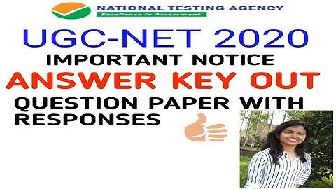 NTA UGC NET JUNE 2020 ANSWER KEY RELEASED || QUESTION PAPER WITH RESPONSES IS OUT NOW || JUNE 2020
