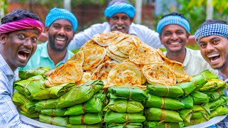 KIZHI PAROTTA | Banana Leaf Parotta Recipe Cooking In Village | Soft Layered Mutton Kizhi Parotta screenshot 1
