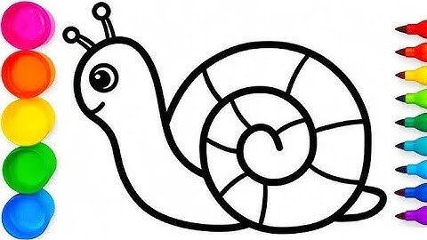 Snail 🐌 Drawing, Painting, Coloring for kids and Toddlers | Kids Drawing Videos 