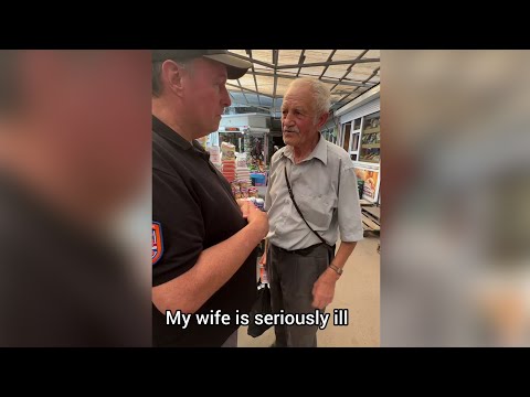 Surprise for old Ukrainian man #suprise  #old  #help  #care