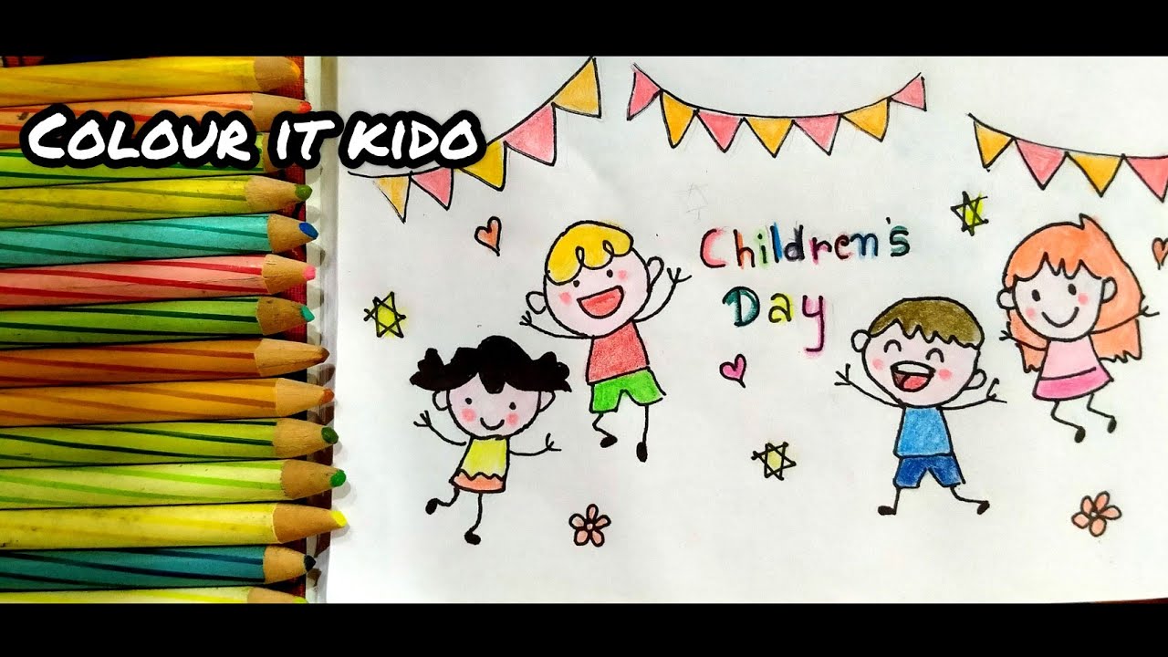 How to draw easy children's day Drawing | Step by step | children's day ...