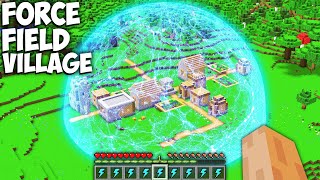 This Is GIANT FORCE FIELD DOME Surrounds the Village in Minecraft !!!  Defense Sphere Base
