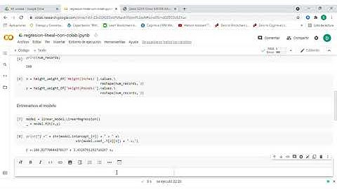 regresión lineal usando librerías de python en colab