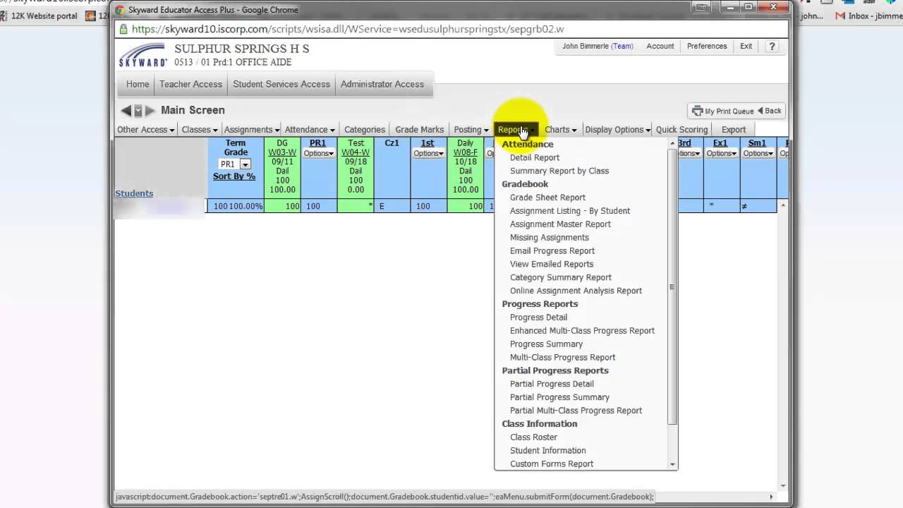 Skyward - General My Gradebook Navigation - YouTube