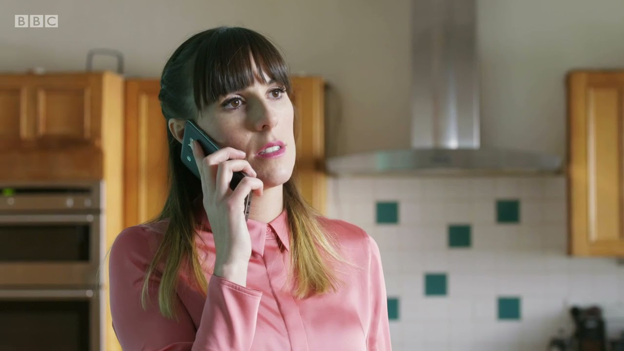 Verity Rushworth in Pink Satin Blouse