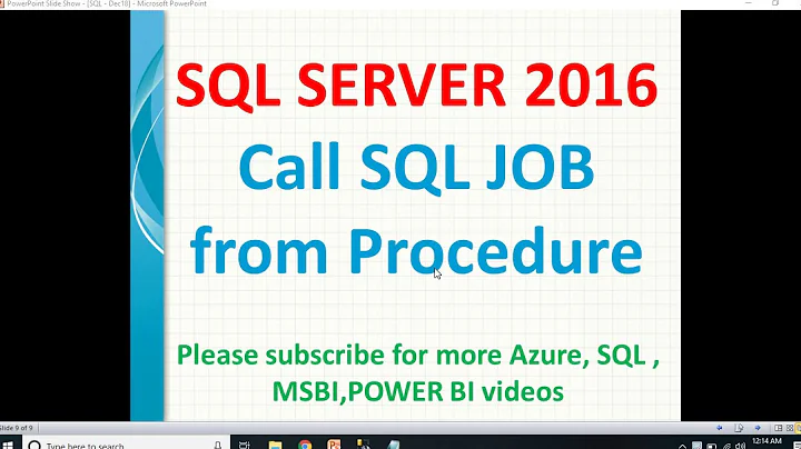 Call SQL Agent JOB from Procedure | SQL Job through procedure | SQL Agent job Automation