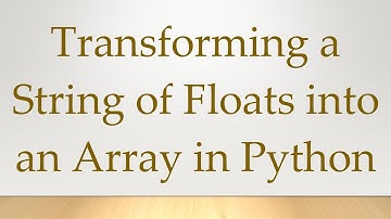 Transforming a String of Floats into an Array in Python