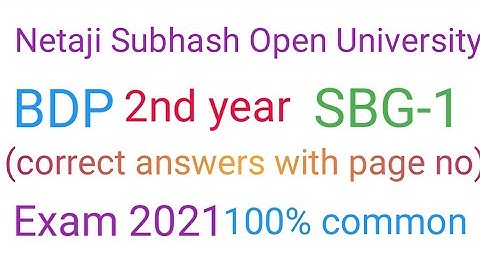 bdp,2nd year SBG-1 final exam 2021, Netaji Subhash Open University