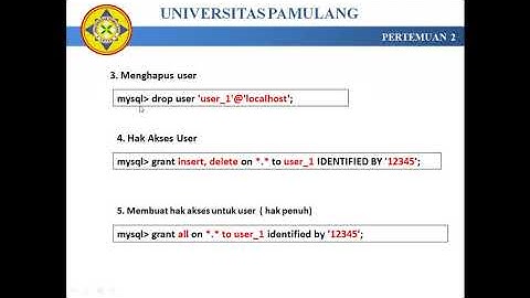 Dasar Mysql #2 Membuat user Baru di MySql