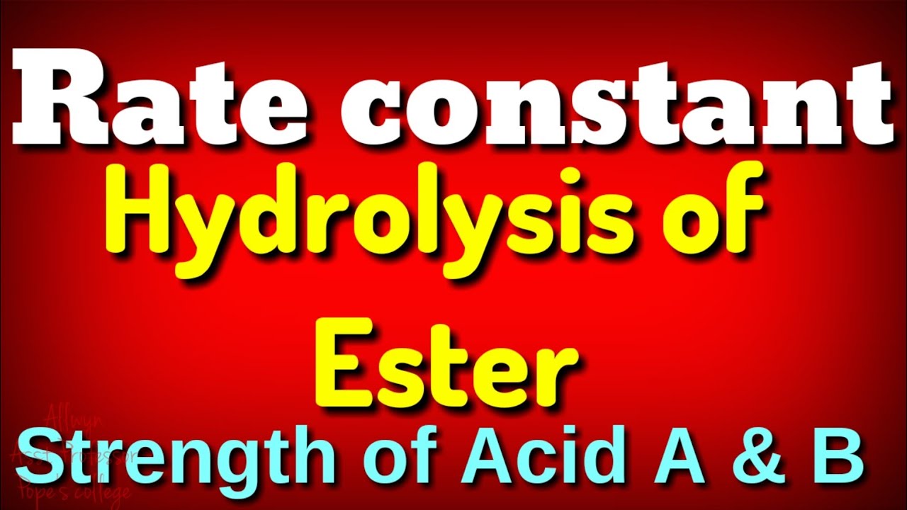 Ester hydrolysisDetermination of rate constantPseudo first order