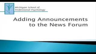 Faculty Moodle Training - Adding Announcements