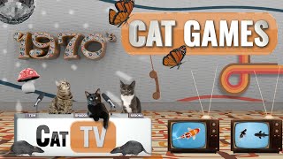 КОТ-игры | Заводная феерия 70-х | Кошачий телевизор 4K | Видео для кошек для просмотра | 1 час 😼 📺