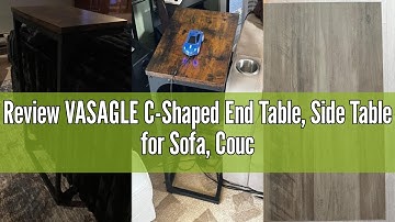 Review VASAGLE C-Shaped End Table, Side Table for Sofa, Couch with Metal Frame, Small TV Tray for Li