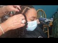 Full head of  kinky curly weave  protective style