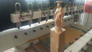 4 axis 12 heads CNC router for carving wooden buddha statue