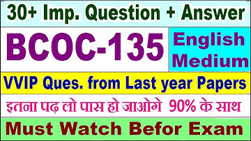 BCOC 135 important questions with answer in English | bcoc 135 Previous Year Question Paper