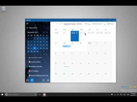 Using the Calendar in Windows 10