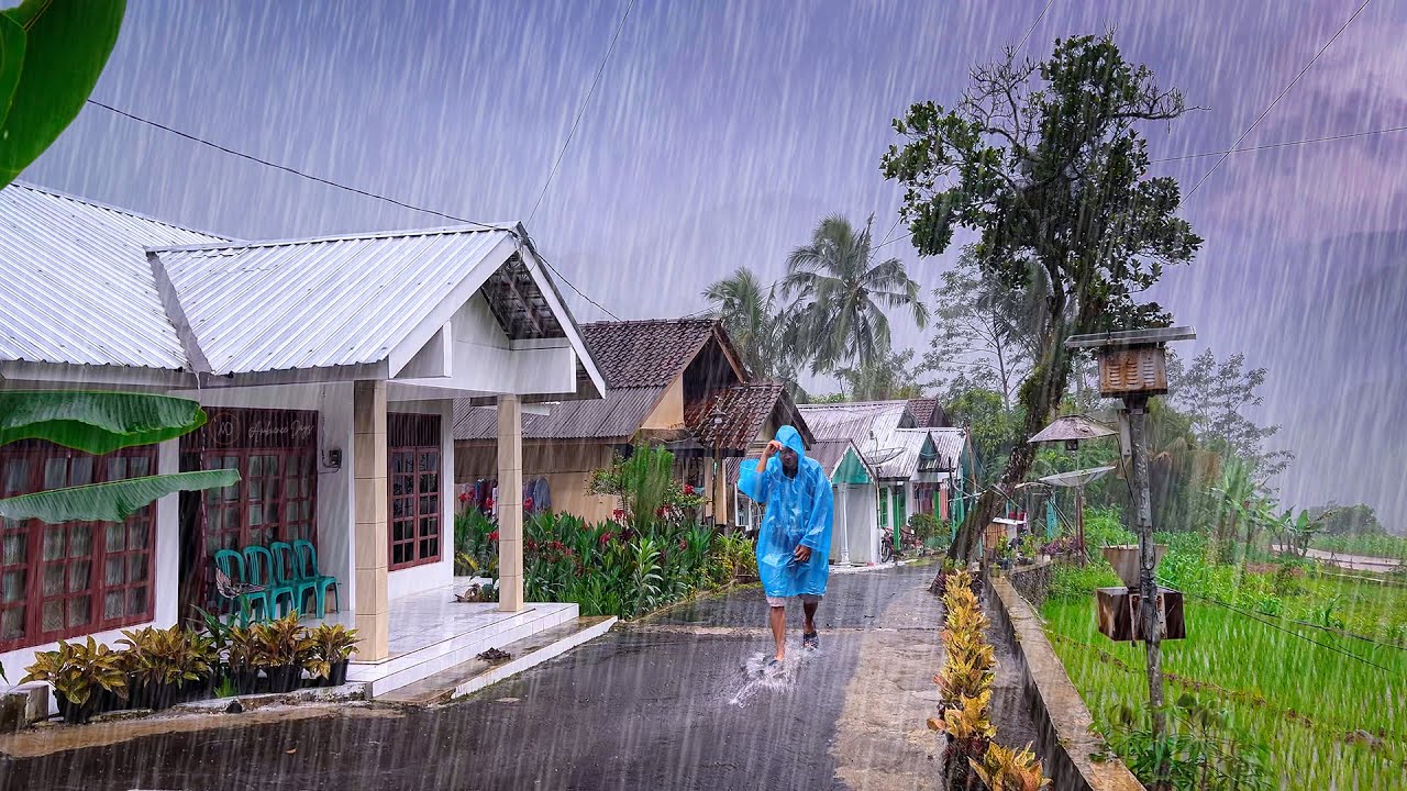 УДИВИТЕЛЬНО! ЛИВНЕВЫЕ ДОЖДИ В САМОЙ СПОКОЙНОЙ ГОРНОЙ ДЕРЕВНЕ АЗИИ
