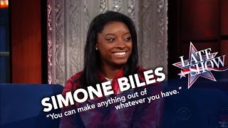 Simone Biles Teaches Stephen To Stick The Landing