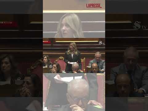 Video Giorgia Meloni al Senato. #lapresse