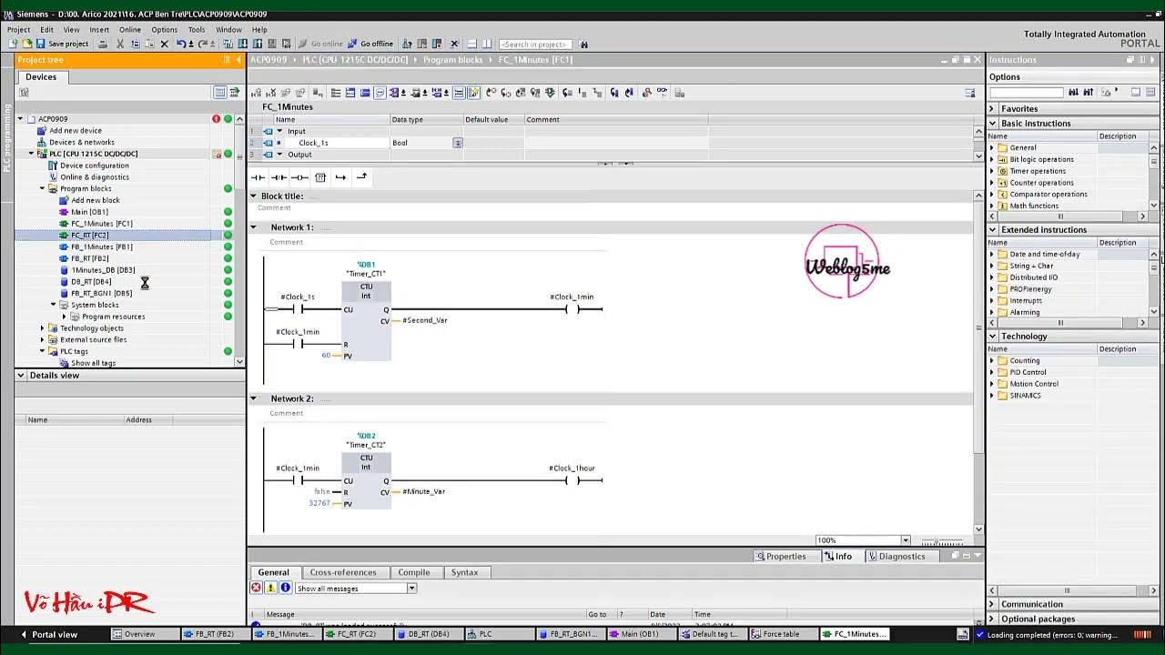 11 [Siemens TIA Tutorial] Create hour and minutes runtime function