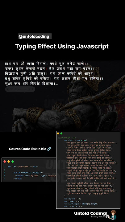 Hanuman chalisa 🙌 | CSS Typing Animation | #untoldcoding #explore #webdevelopment #trending #new