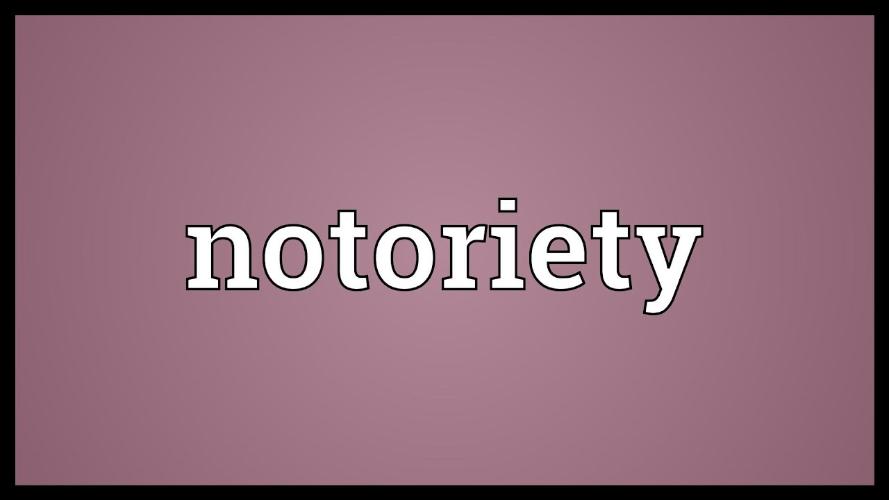 Notoriety - notoriety meaning youtube