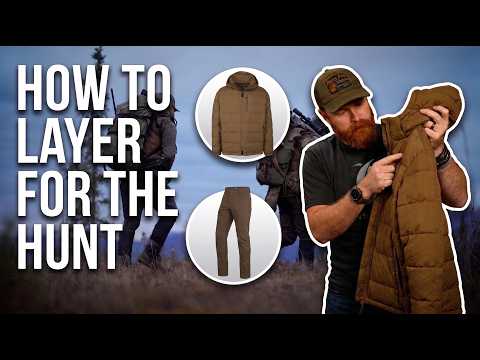 Vest, Coat, Lifejacket. Text: HOW TO LAYER FOR THE HUNT